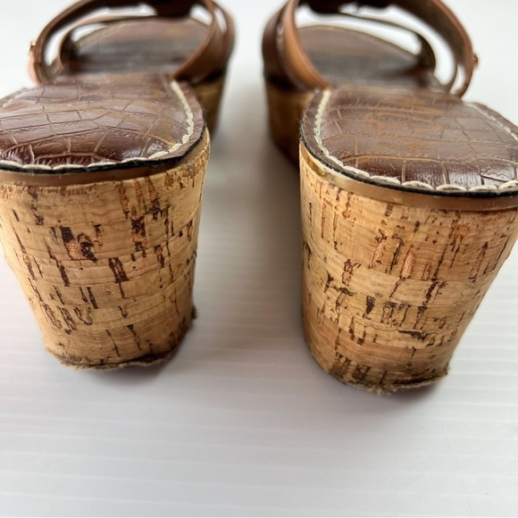 Sam Edelman Raynere Slide Platform Cork Wedge Leather Sandal Women’s Size 9.5 - Picture 8 of 11